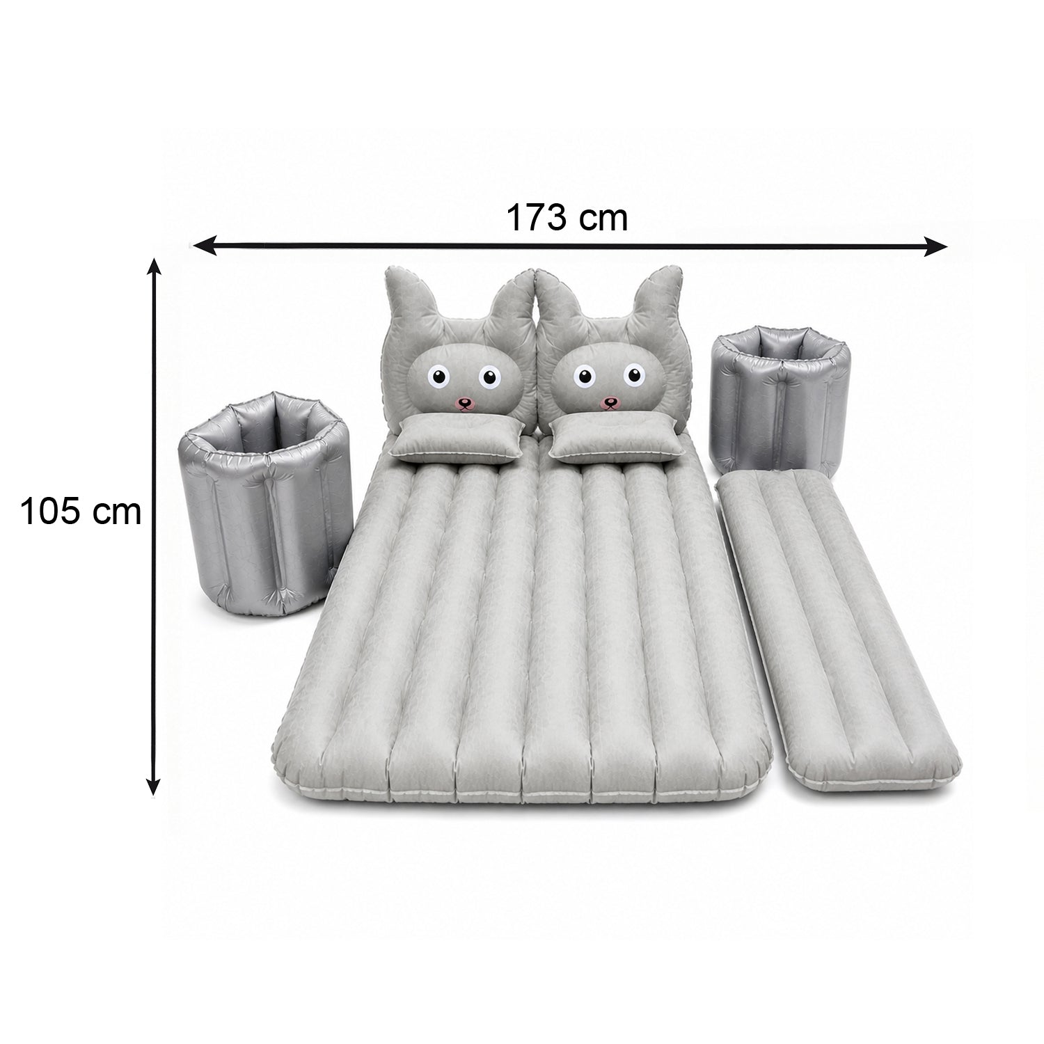 Car Air Mattress Bed Set with Inflatable Cushions and Pump -1 Set (Mix Design)