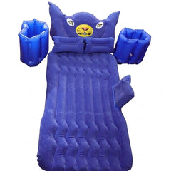 Inflatable Car Bed Set with Lion Head Pillow and Cushions for Comfortable Travel Sleeping (1 Set)