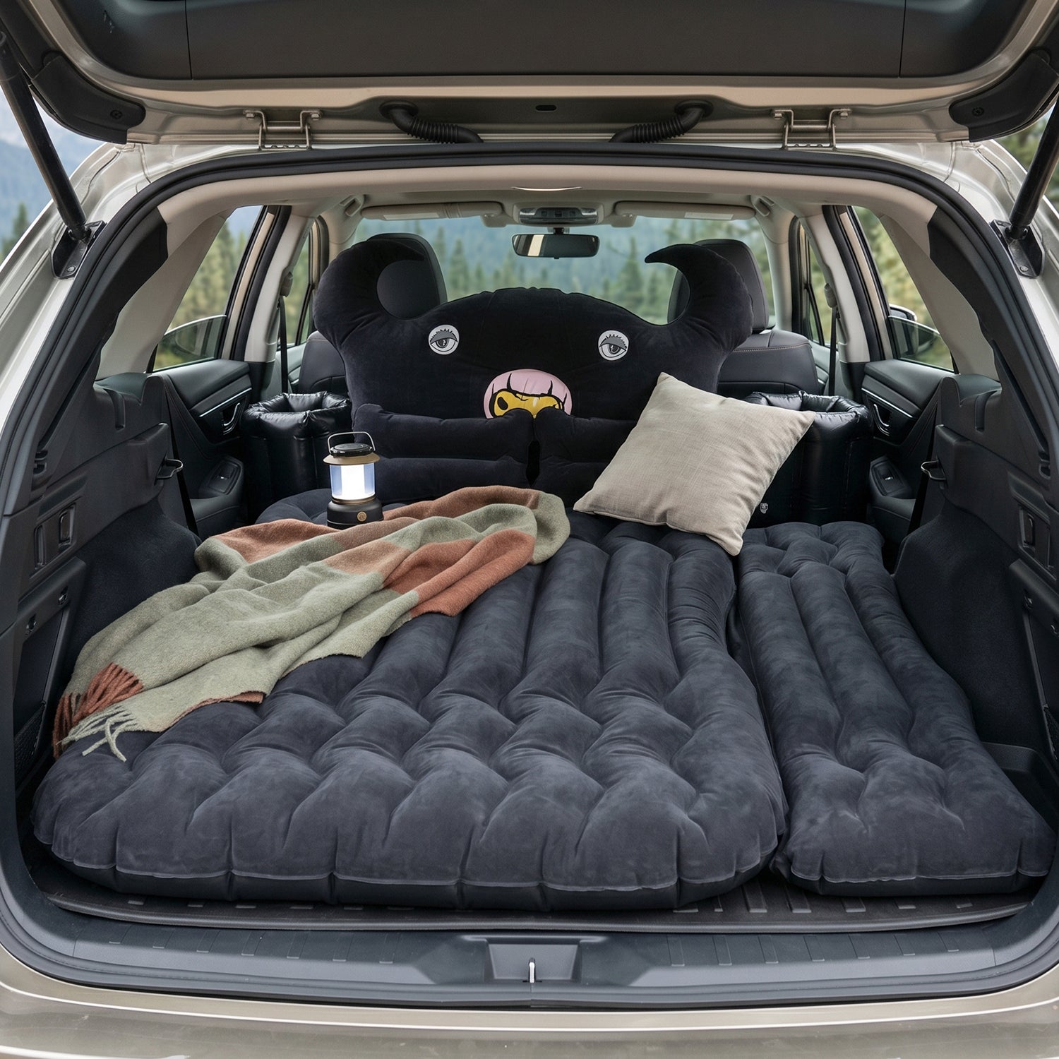 Car Air Mattress Bed Set with Pump & Cushions for Travel Comfort
