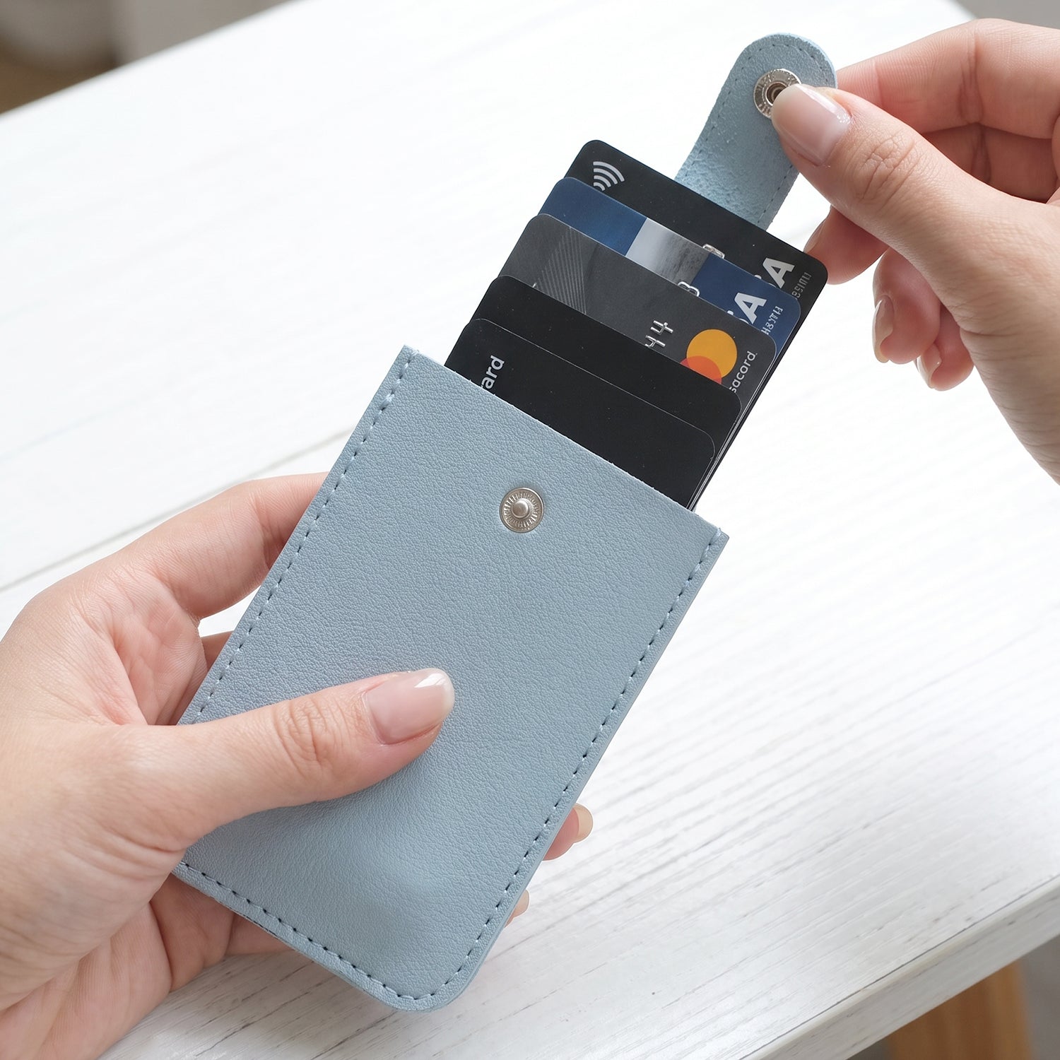 Card holder wallet shown closed from the back