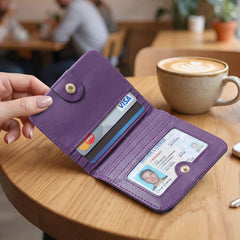 Close up of the zipped coin compartment