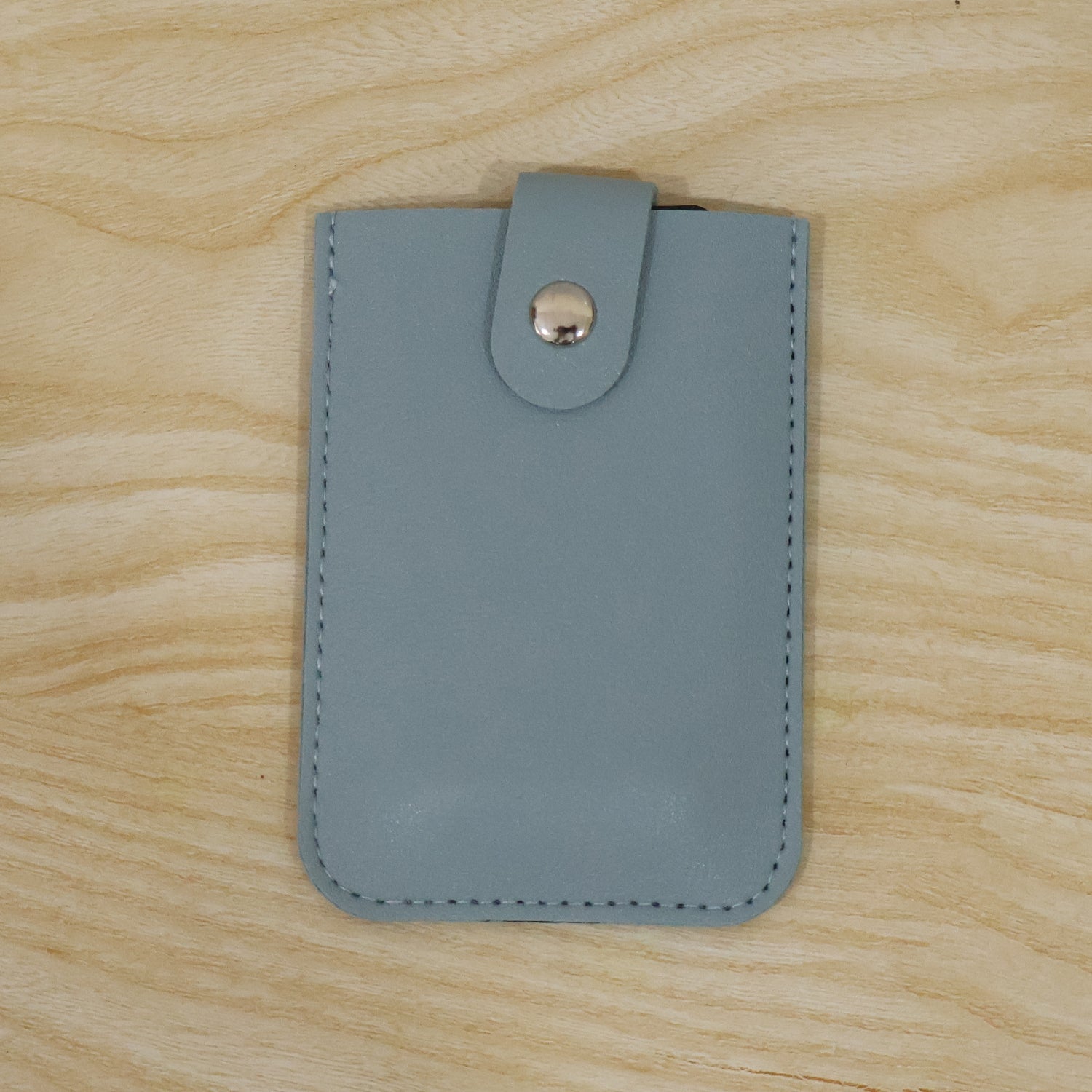 Live photo of PU leather snap button card holder wallet