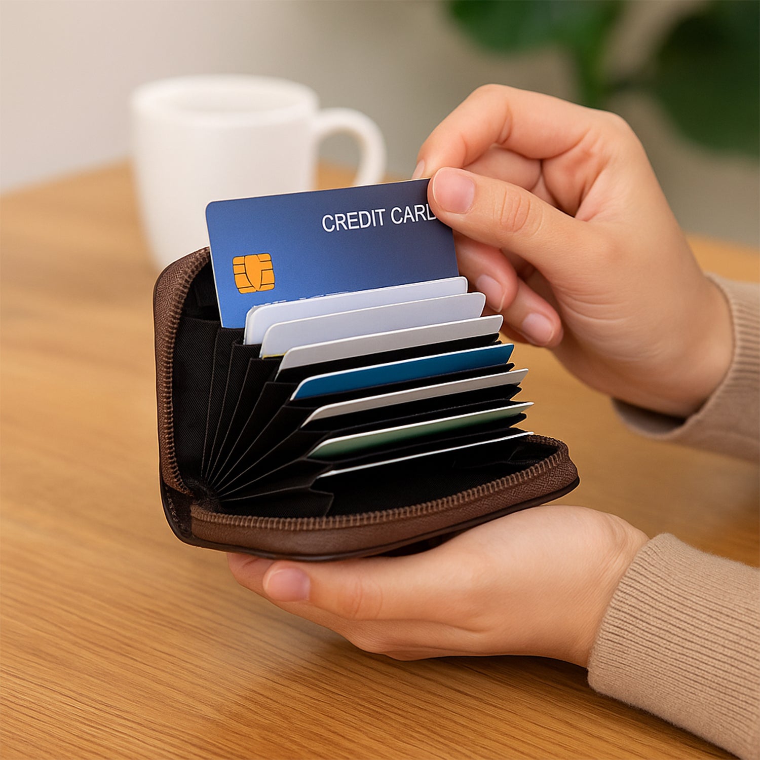 Premium Zip-Around Card Holder Wallet (1 Pc)