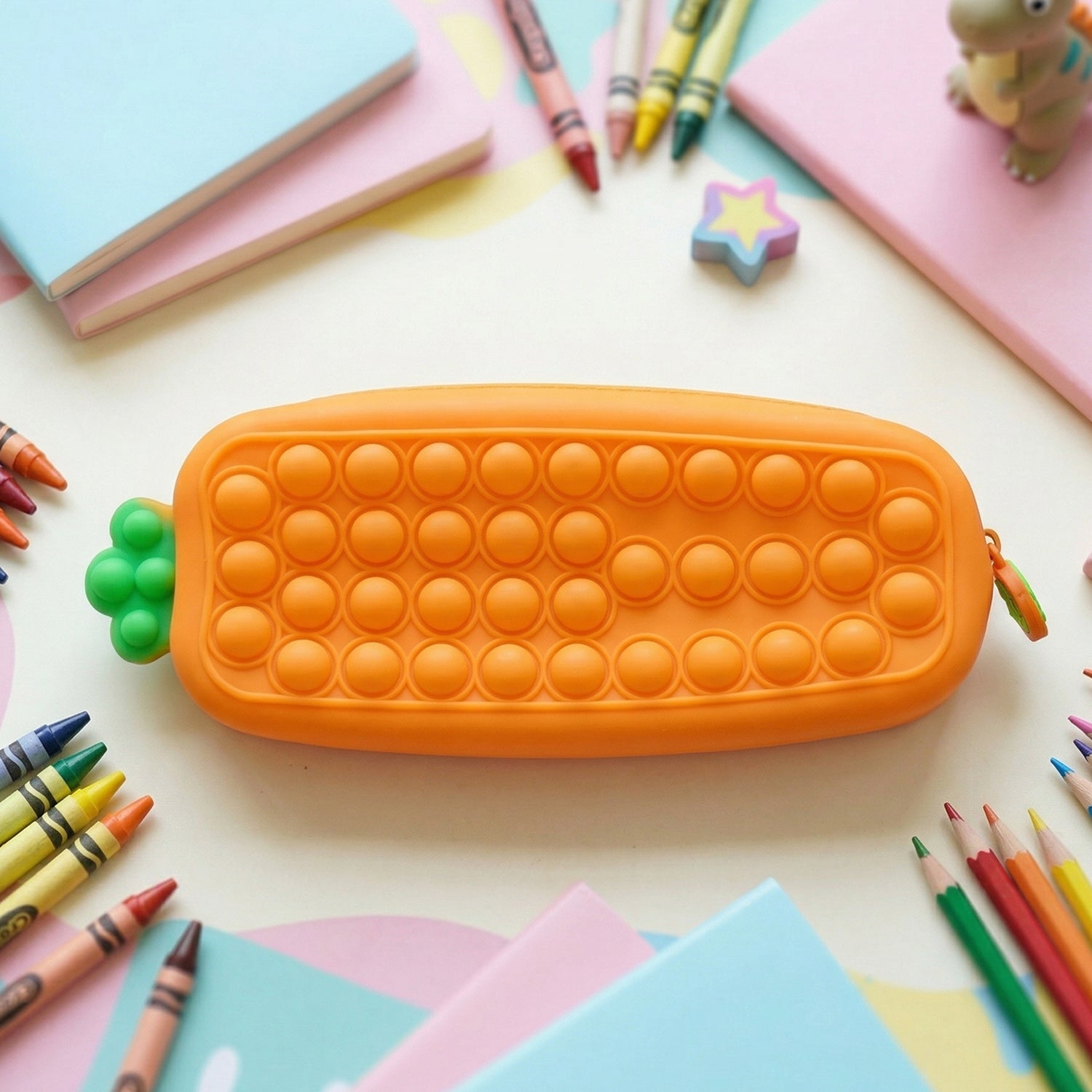 Tactile Pop It silicone pencil pouch surface for fidgeting