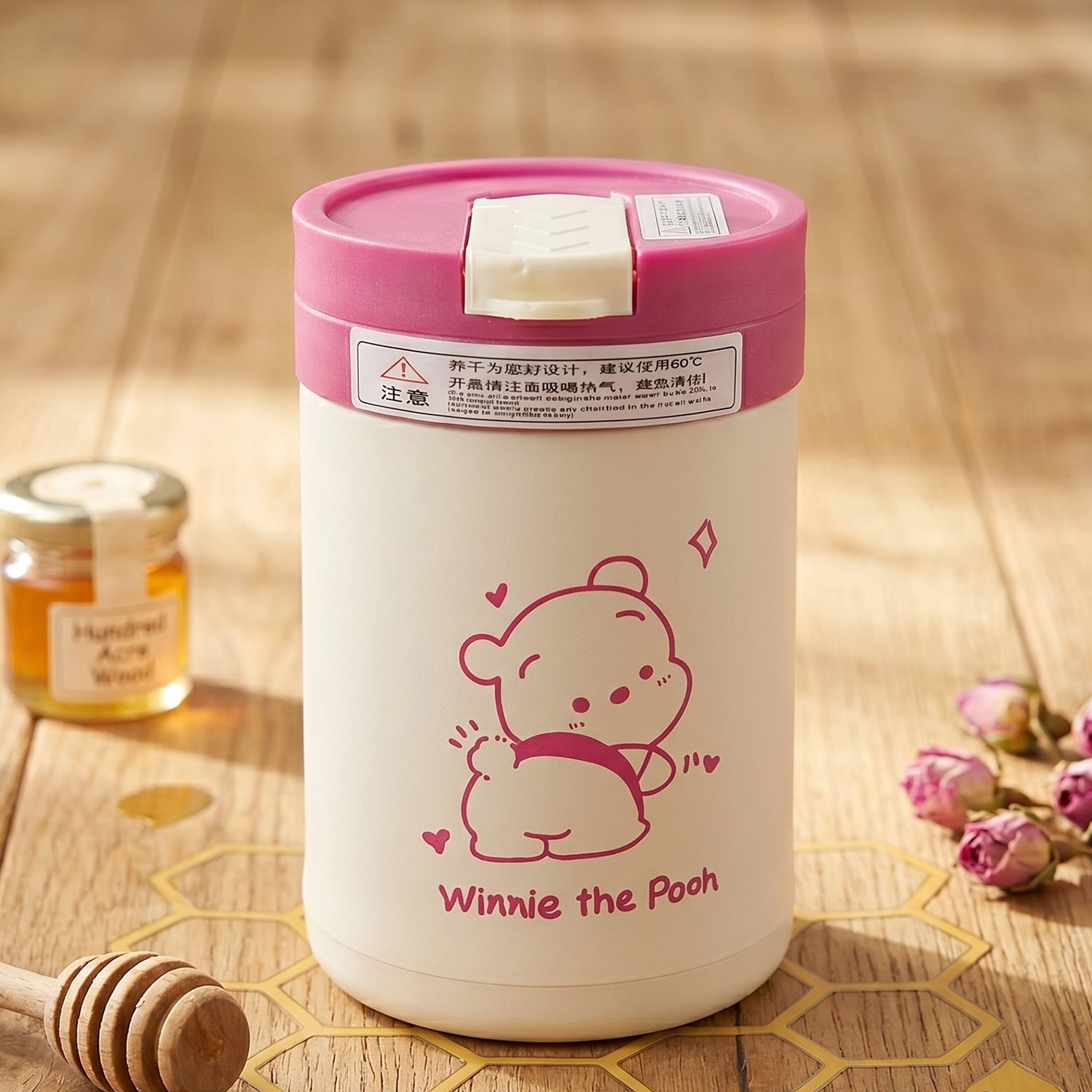 Cute Cartoon Printed Glass Tumbler with Lid and Straw (400 ML)
