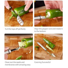 Stainless Steel Fruit & Vegetable Corer and Slicer Tool (1 Pc)