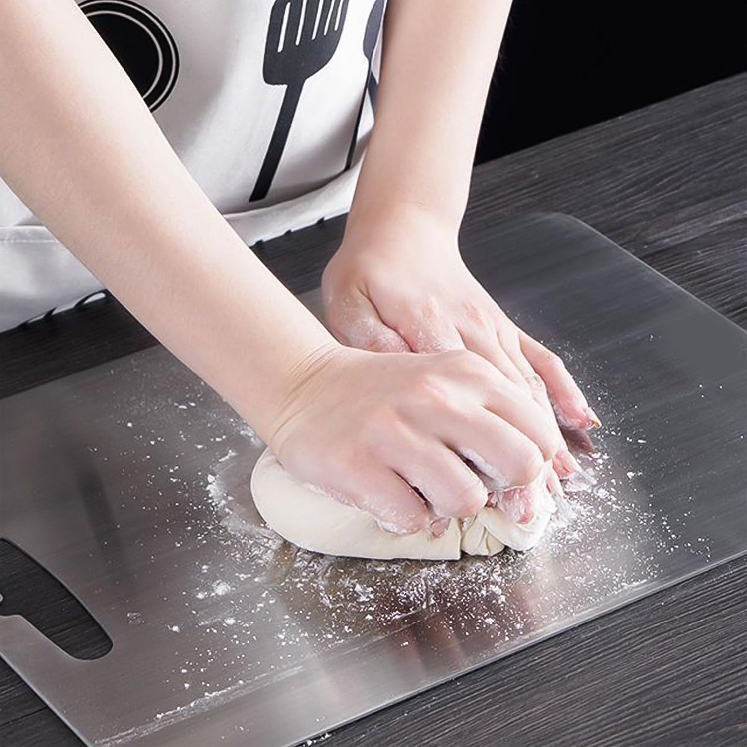 Smooth surface stainless steel cutting board