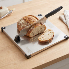 Stainless Steel 2 in 1 Cut and Chop Board with Knife and Sharpener (1 Set)