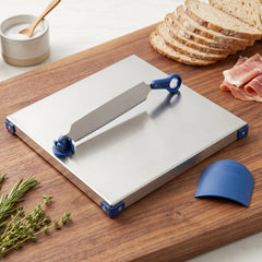 Stainless Steel 2 In 1 Cutting Chopping Board with Knife Finger Guard (1 Set)