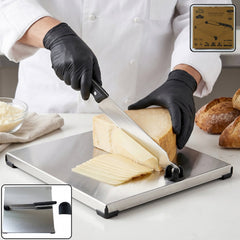 Stainless Steel 2 In 1 Cutting and Chopping Board with Built In Knife (1 Set)
