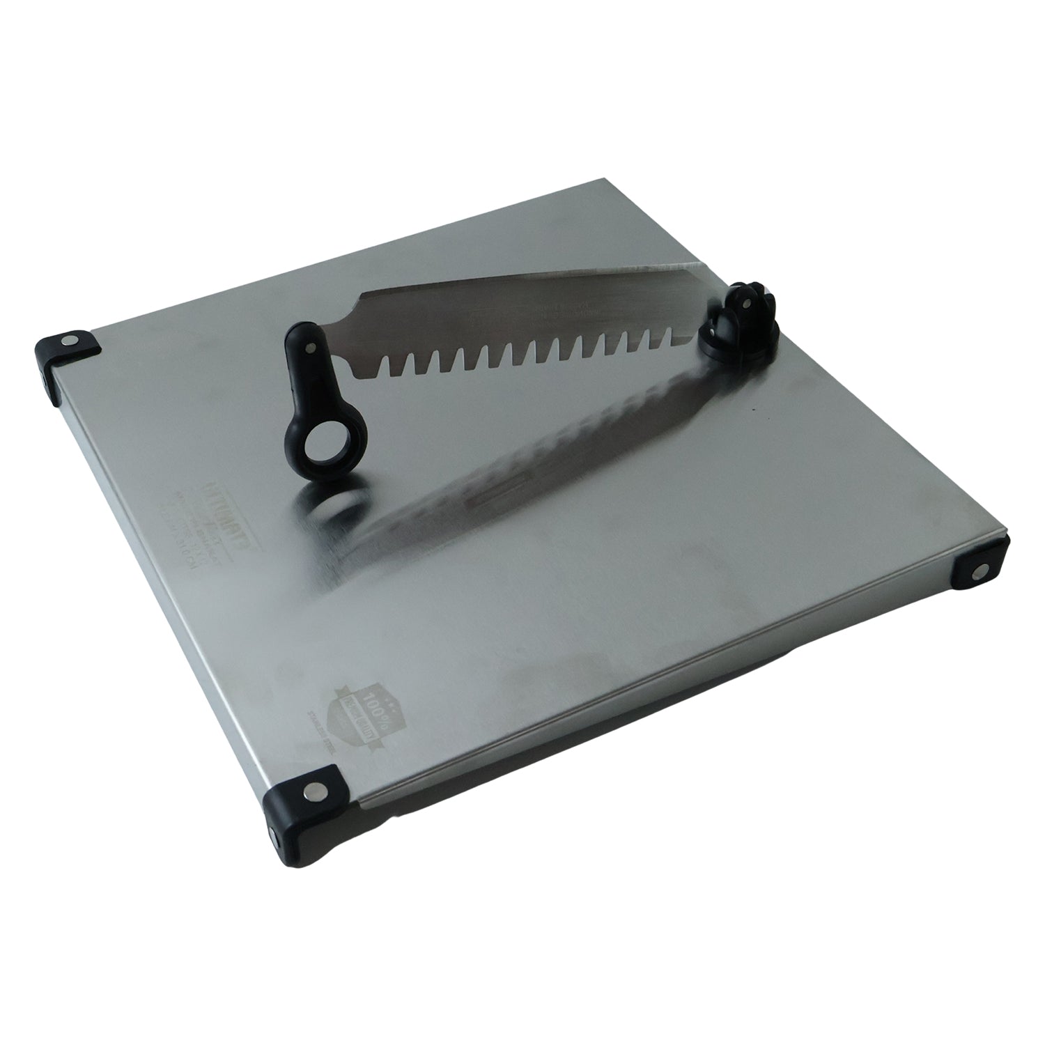 Stainless Steel 2 in 1 Cutting and Chopping Board with Knife for Kitchen (1 Pc)
