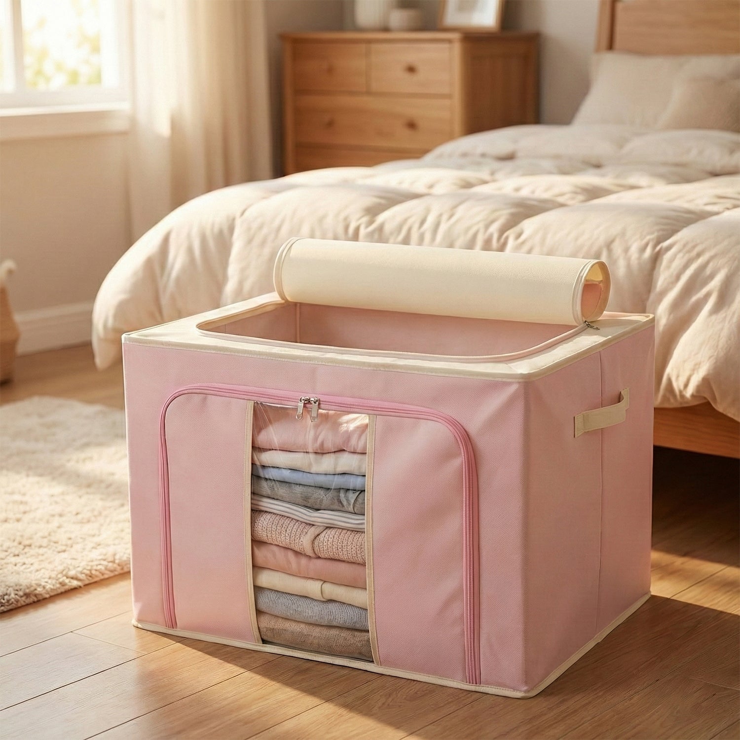 Foldable Fabric Clothes Storage Organizer Box (33 × 49 CM, 1 Pc)