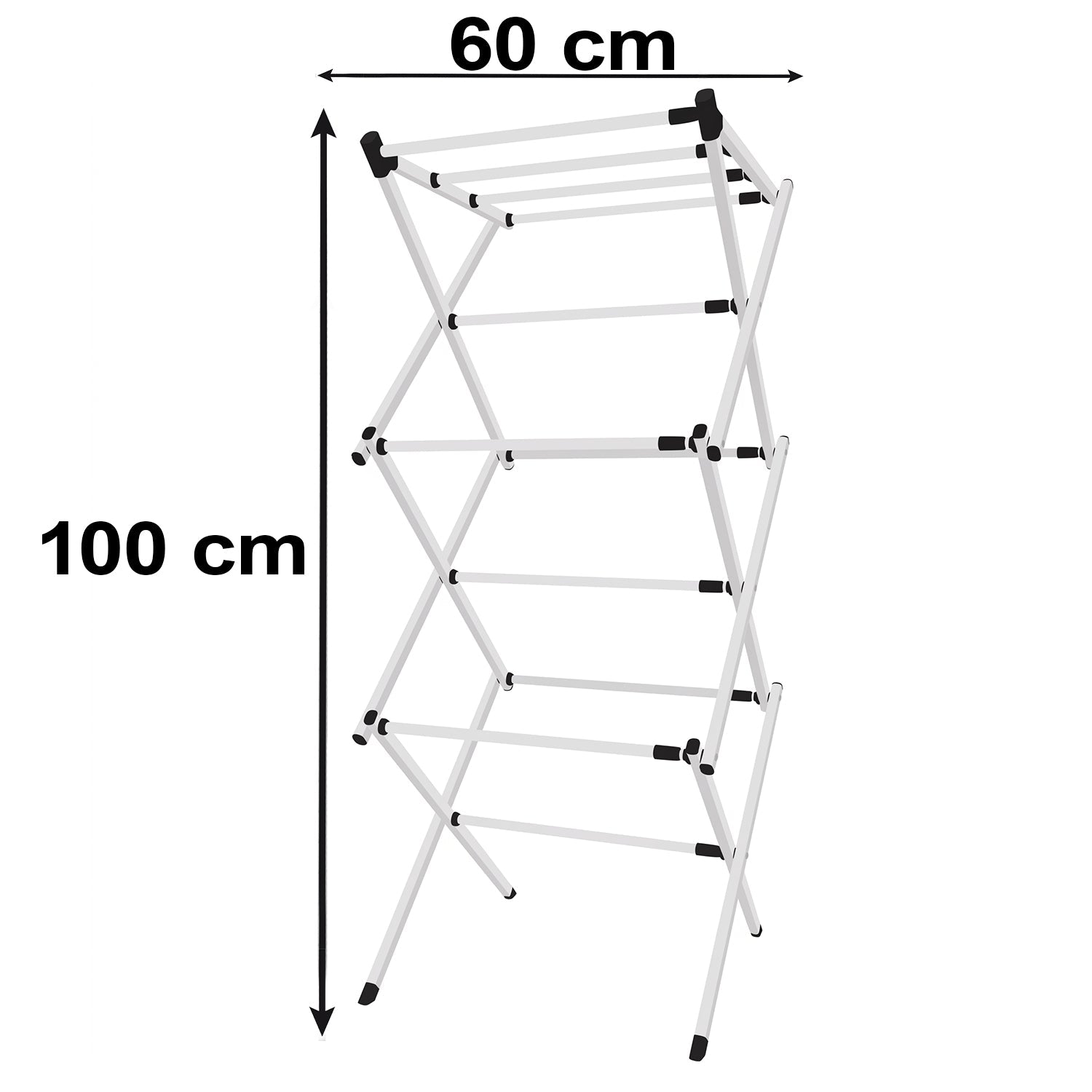 Durable folding clothes stand with multiple drying tiers