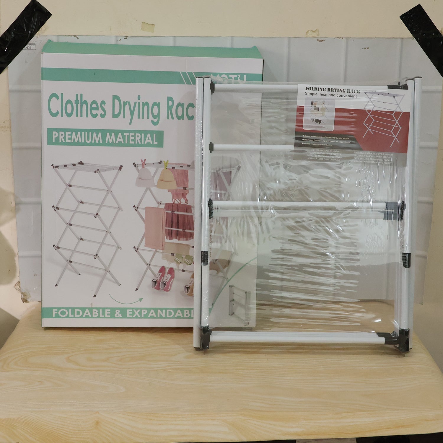 Sturdy portable drying stand for home laundry