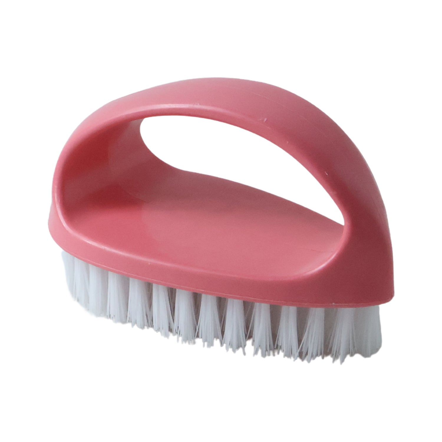 Pink laundry scrubbing brush