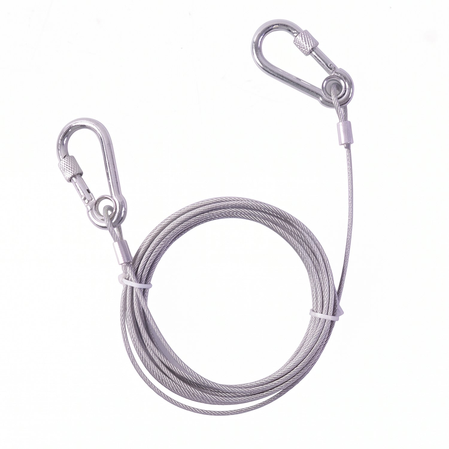 Heavy duty steel clothesline demonstrating its capacity to hold substantial items without sagging.