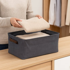 Foldable Cloth Storage Organizer Bag With Handles (Approx 46x27Cm\1Pc)