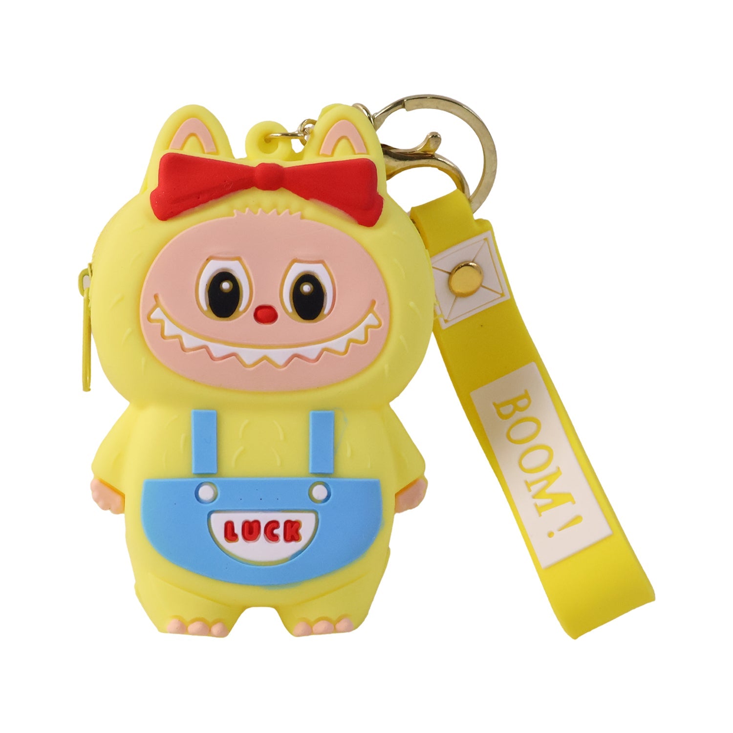 Compact silicone coin purse with zip closure for coins and small items