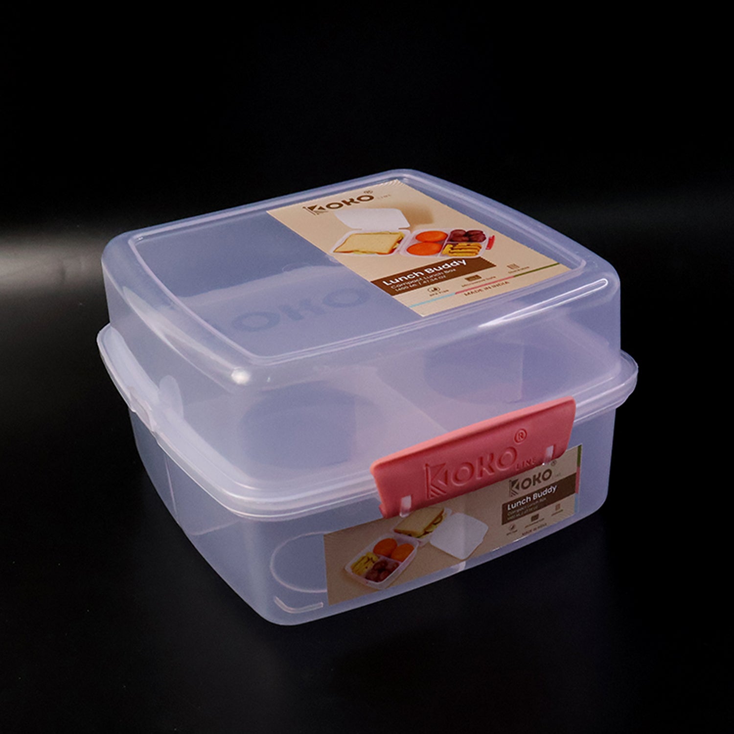 1 Large and 3 Small -Compartment 1400 ML Multipurpose Lunch Box (1400 ML / 1 Pc)