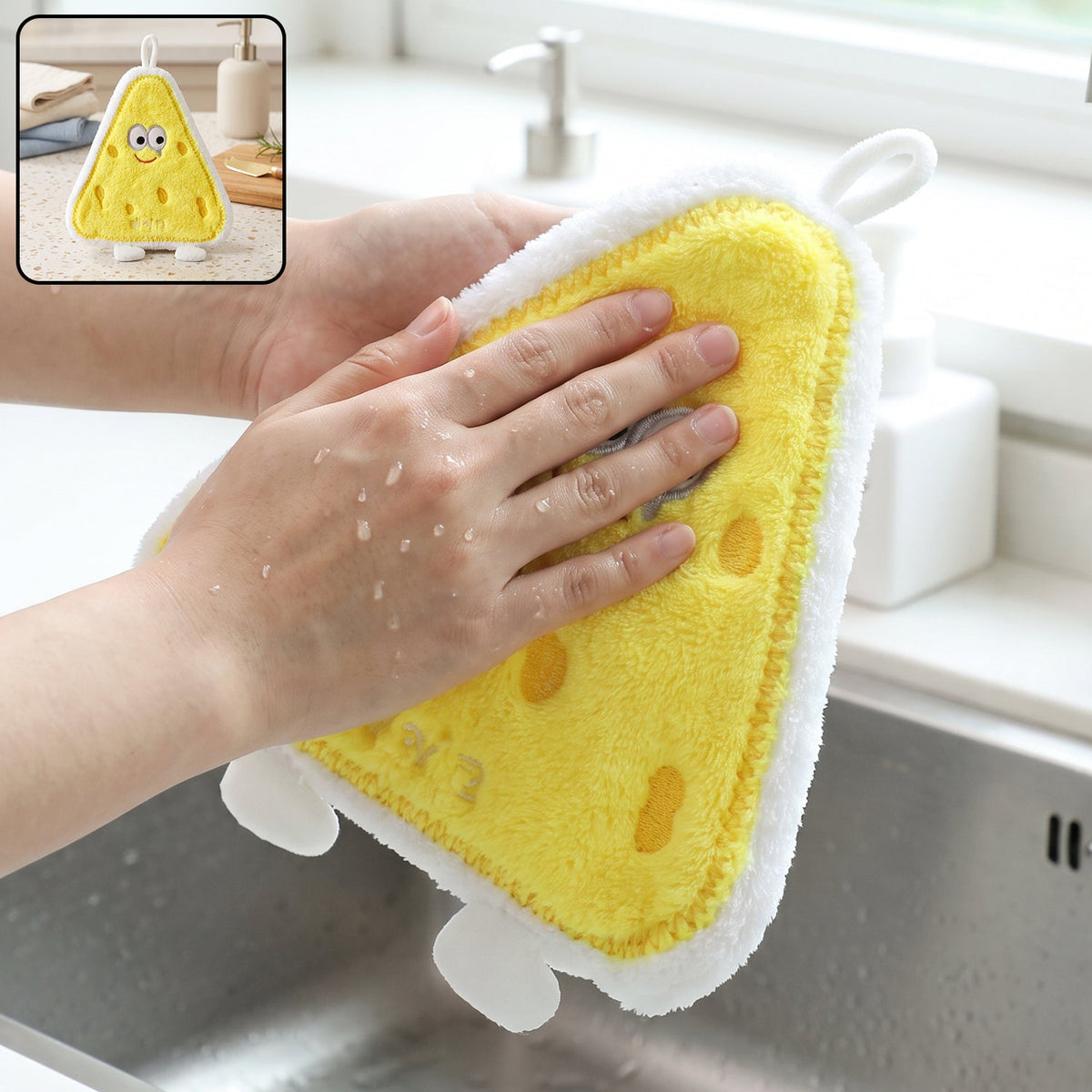 Cartoon Microfiber Hanging Hand Towel Quick Dry Kitchen Wipe Cloth (1 Pc)