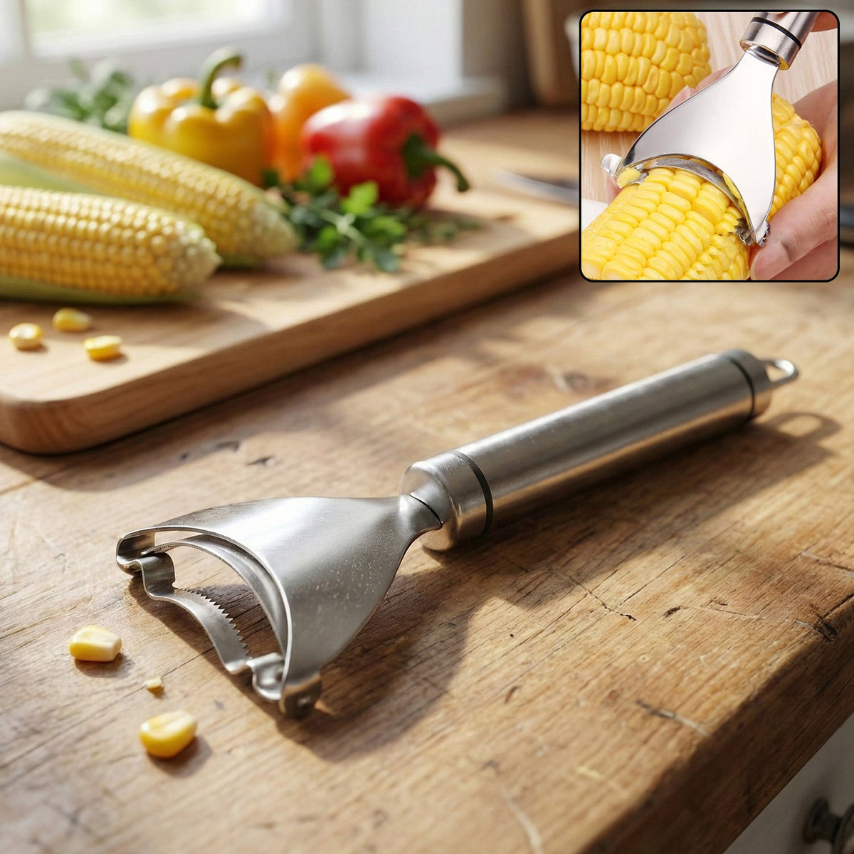 Stainless Steel Fruit & Vegetable Peeler with Serrated Blade (1 Pc)