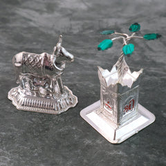 Religious Silver-Plated Kamdhenu 