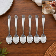 Apex stainless steel tea spoon set with oval bowl