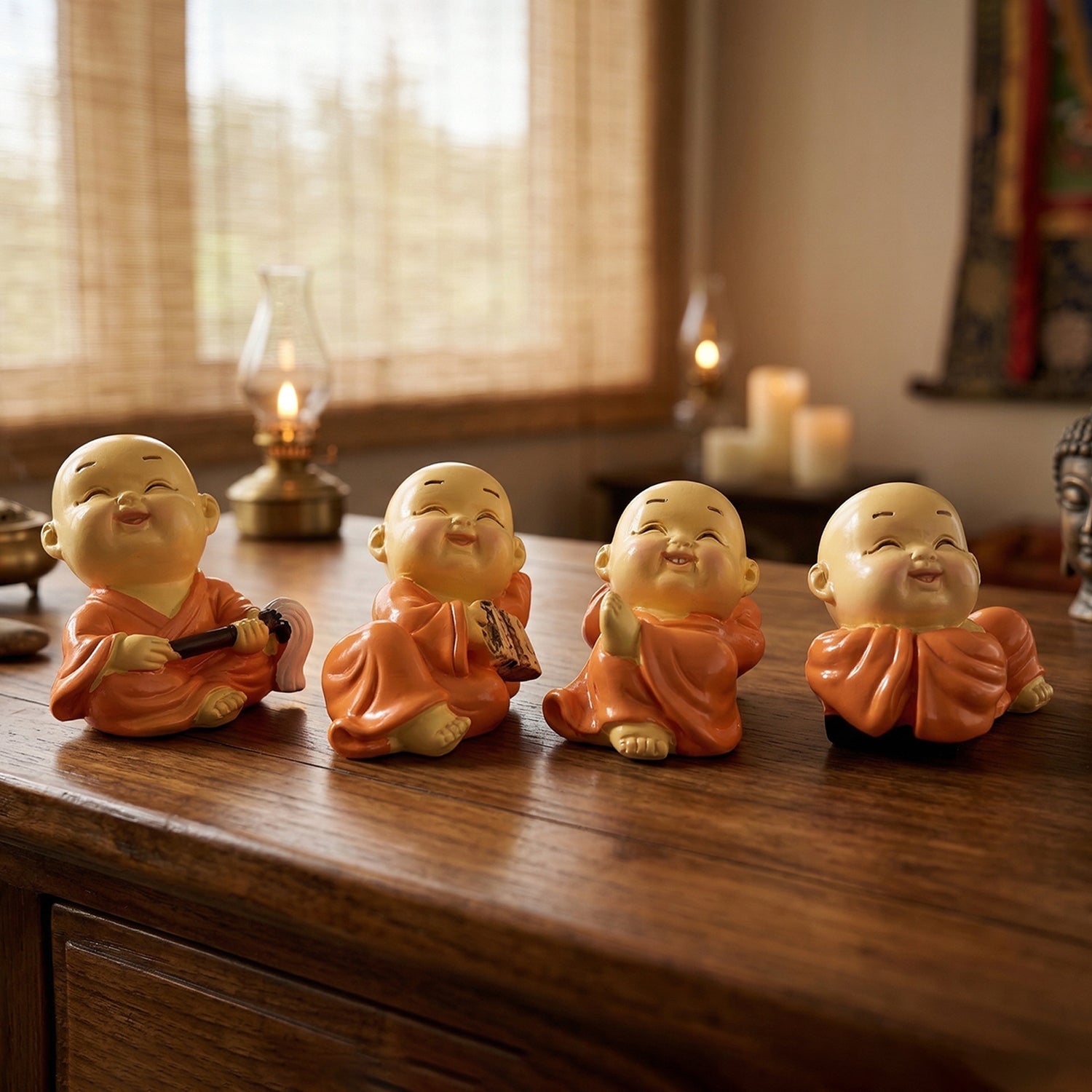 Set of decorative Mini Monk Buddha figurines
