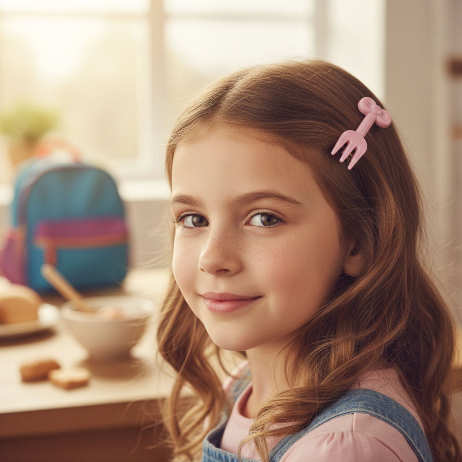 Cute Mini Fork Shaped Hair Clips Set for Girls and Women (4 Pc)