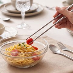 4-in-1 Portable Cutlery Set with Pouch, Steel Spoon Fork and Chopsticks (1 Set)