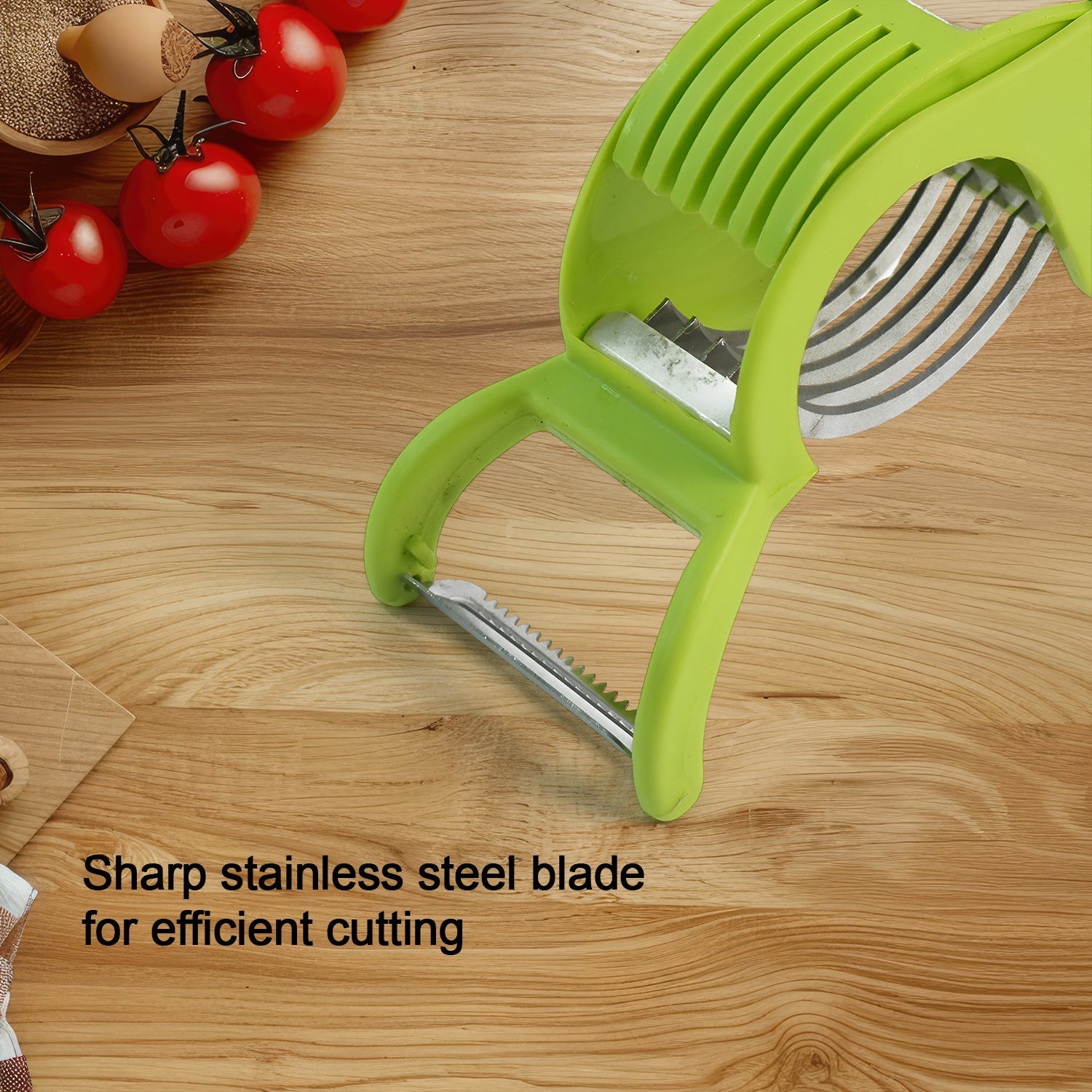 Durable plastic and stainless steel vegetable cutter