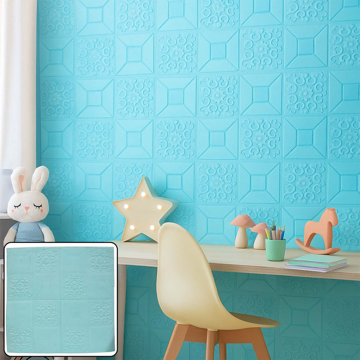 Wallpaper 3D Foam Wallpaper Sticker Panels (70 x 70 Cm / 1 Pc)