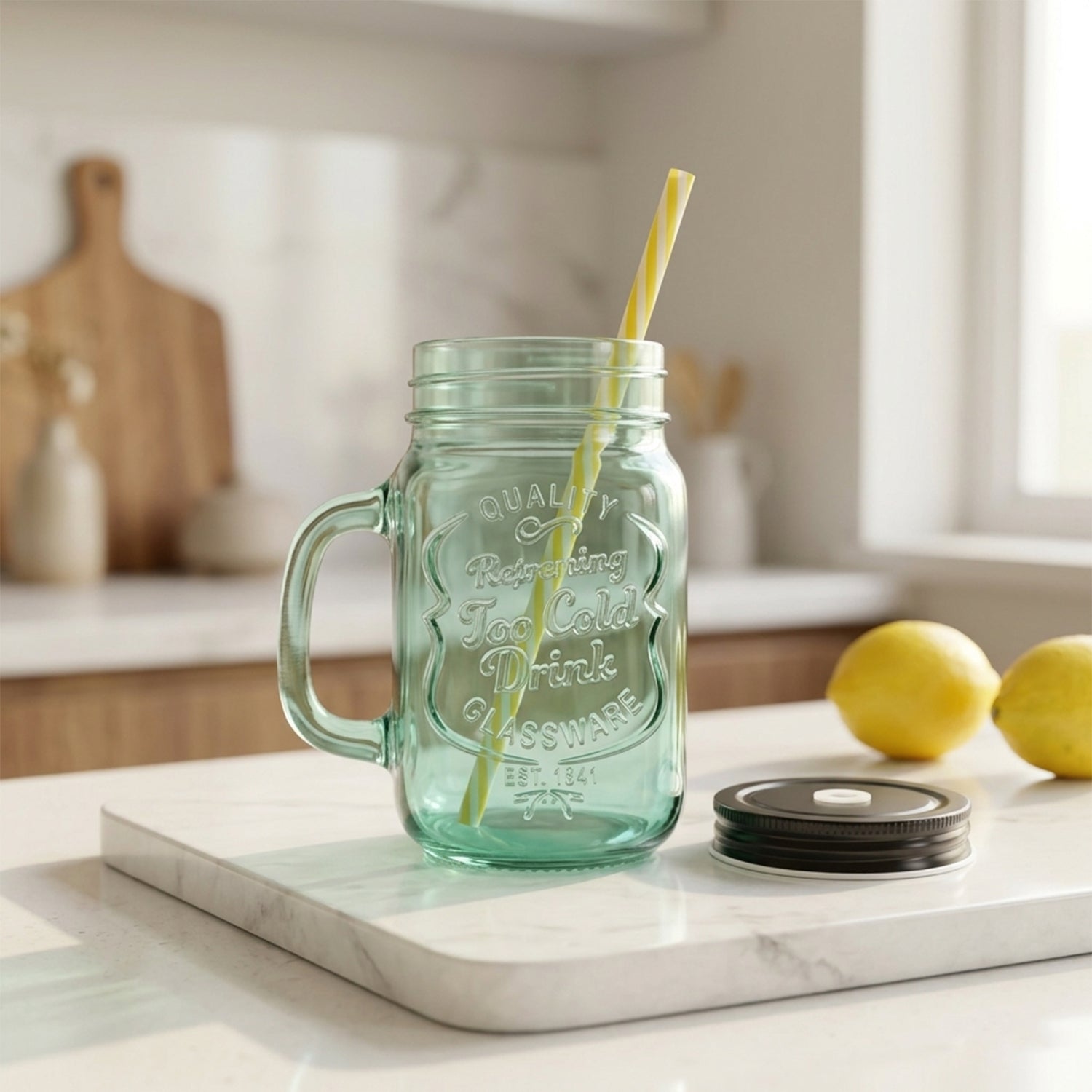 Mason Jar Drinking Cup angled view