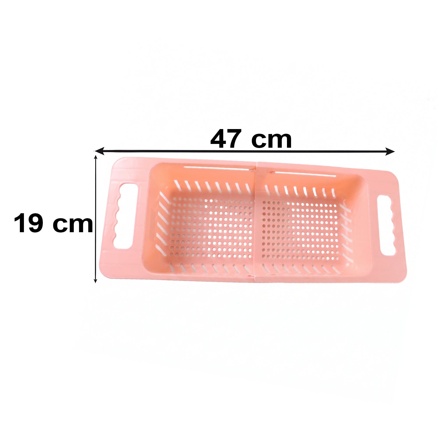 Adjustable Plastic Over the Sink Drain Basket Colander with Handles (1 Pc)