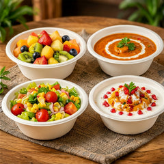 Compostable Bagasse Bowl 240ml – Eco-Friendly 25 Pc Set