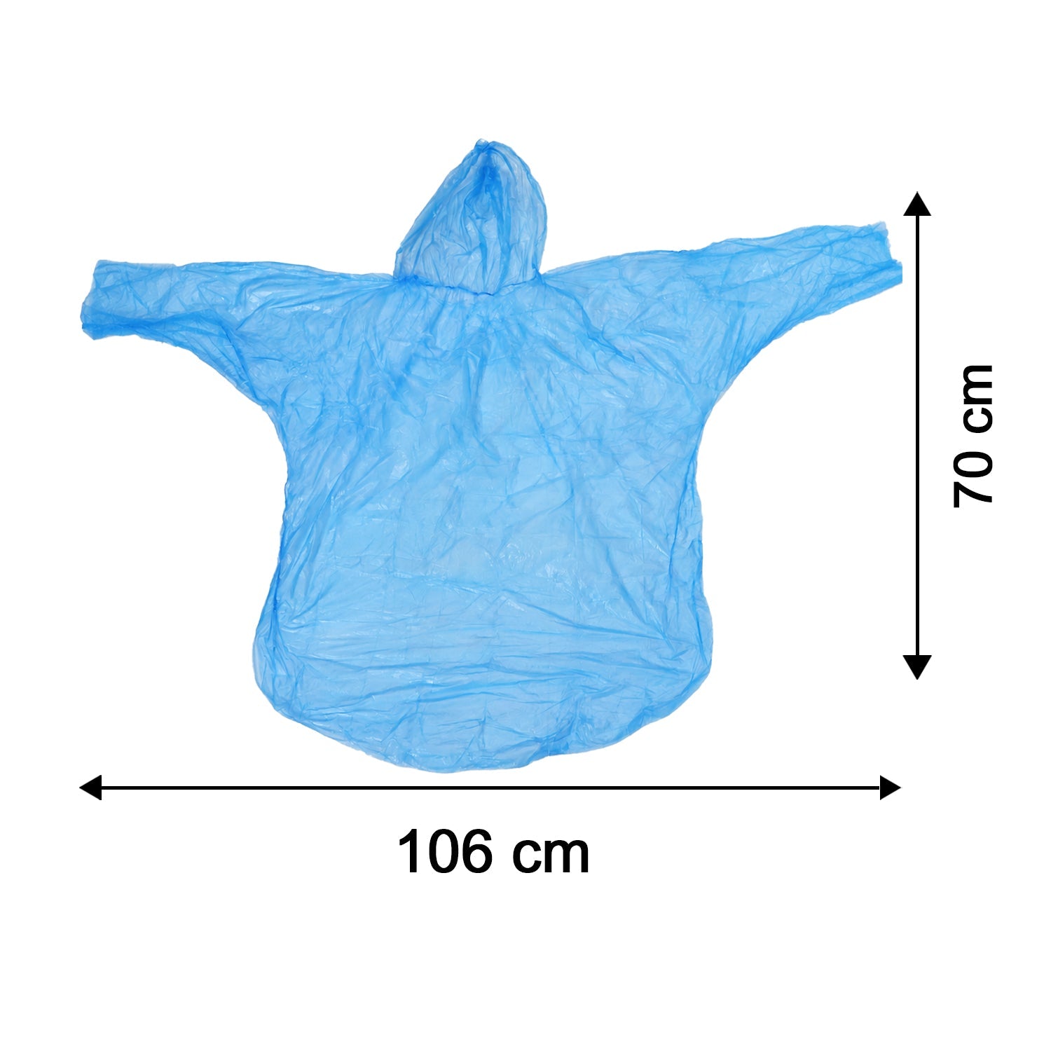 Disposable Rain Coat with Hood Waterproof Plastic Poncho Unisex (1 Pc)