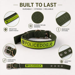 Heavy Duty Nylon Dog Collar with Metal Buckle Reflective Adjustable (1 Pc)