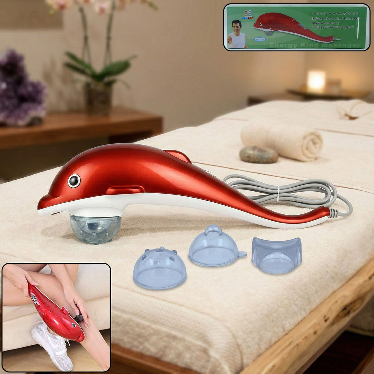 Electric Dolphin Handheld Massager front view