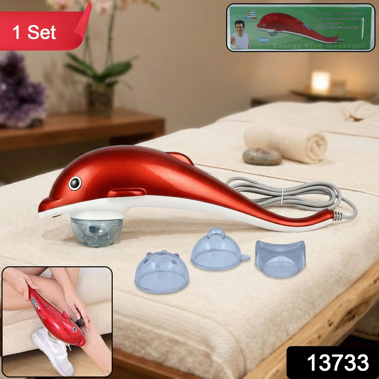 Electric Dolphin Handheld Massager side view