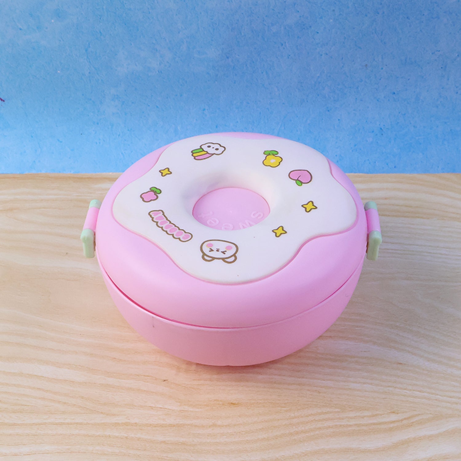 Top view of Donut Double Insulated Lunch Box with secure lid
