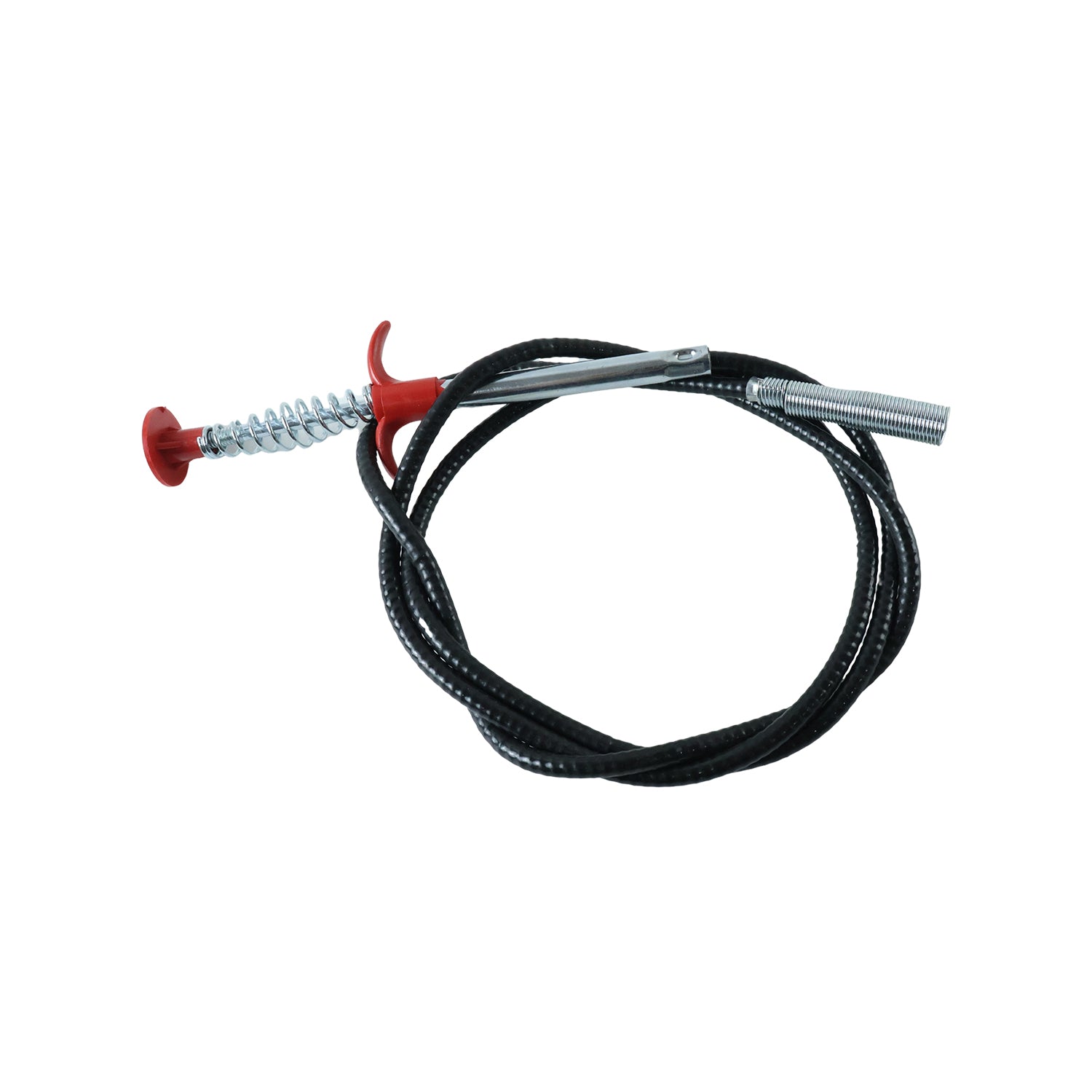 Spring drain dredging tool on white background