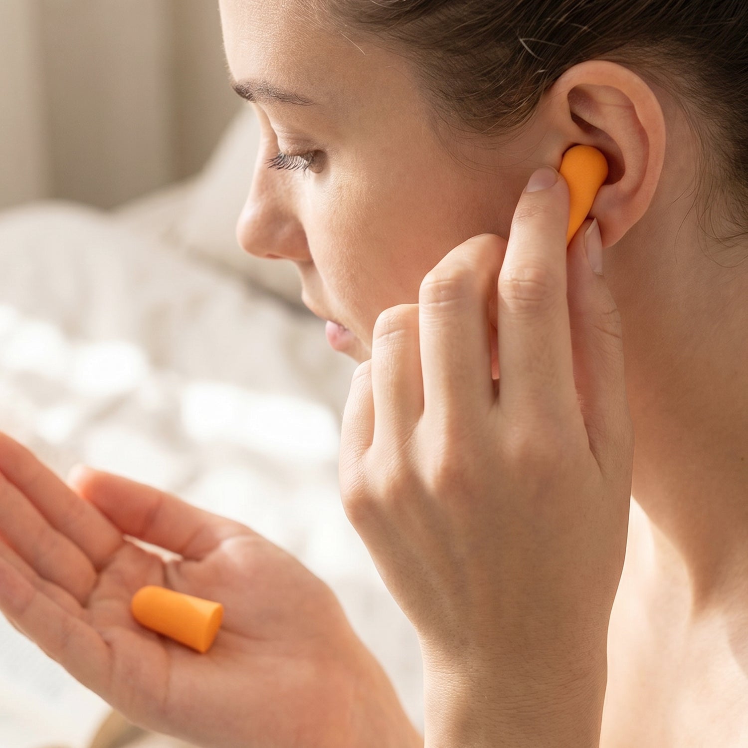 Four pairs of colorful soft foam earplugs
