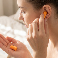 Four pairs of colorful soft foam earplugs