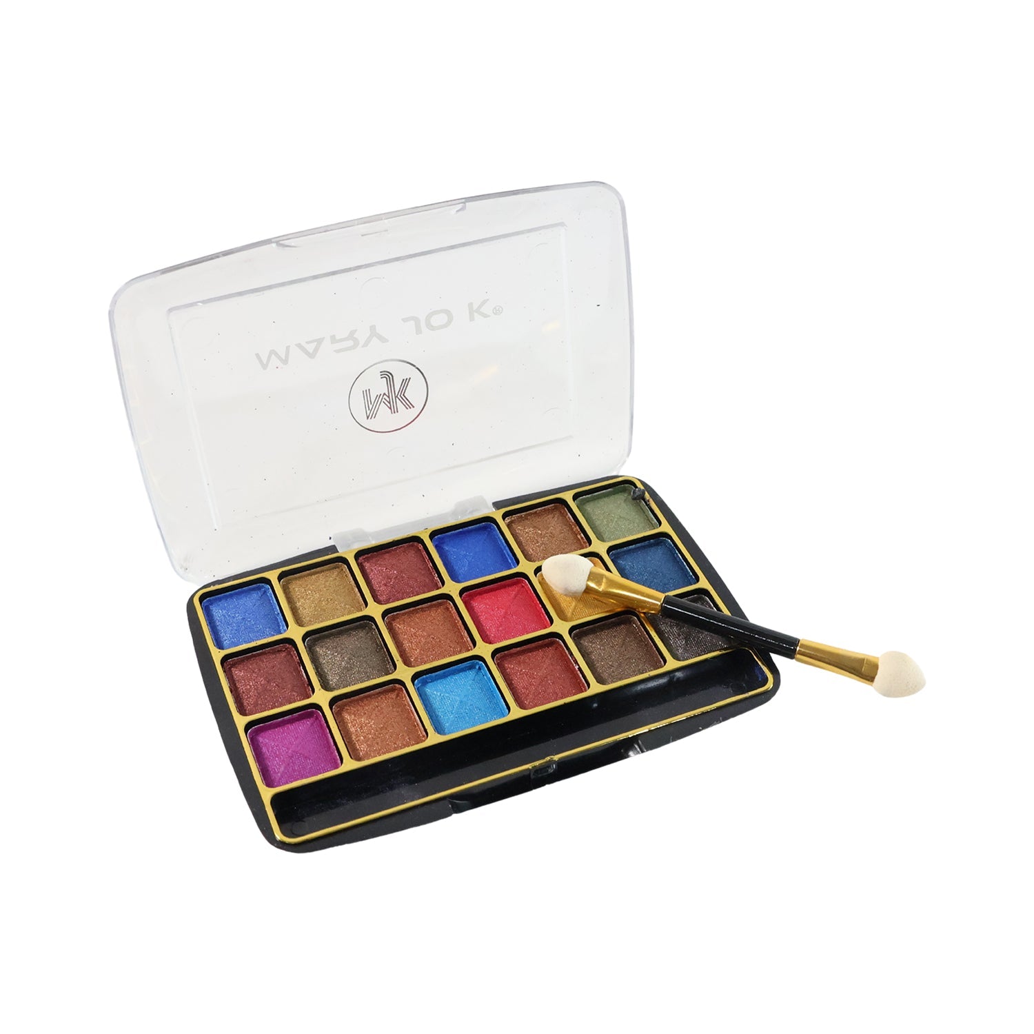 Close-up of bold eyeshadow shades in shimmer palette