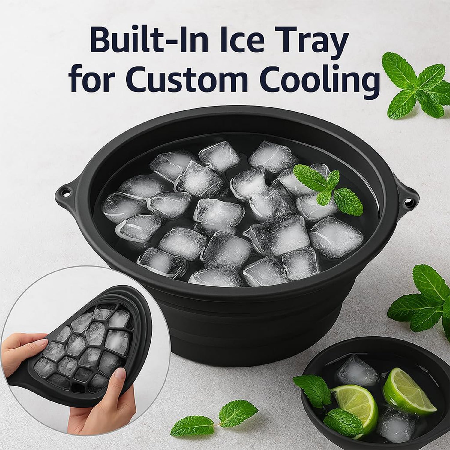 Compact portable ice facial care bowl
