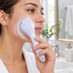 Silicone Face Scrubber Brush with Handle for Facial Cleansing & Massage (1 Pc)