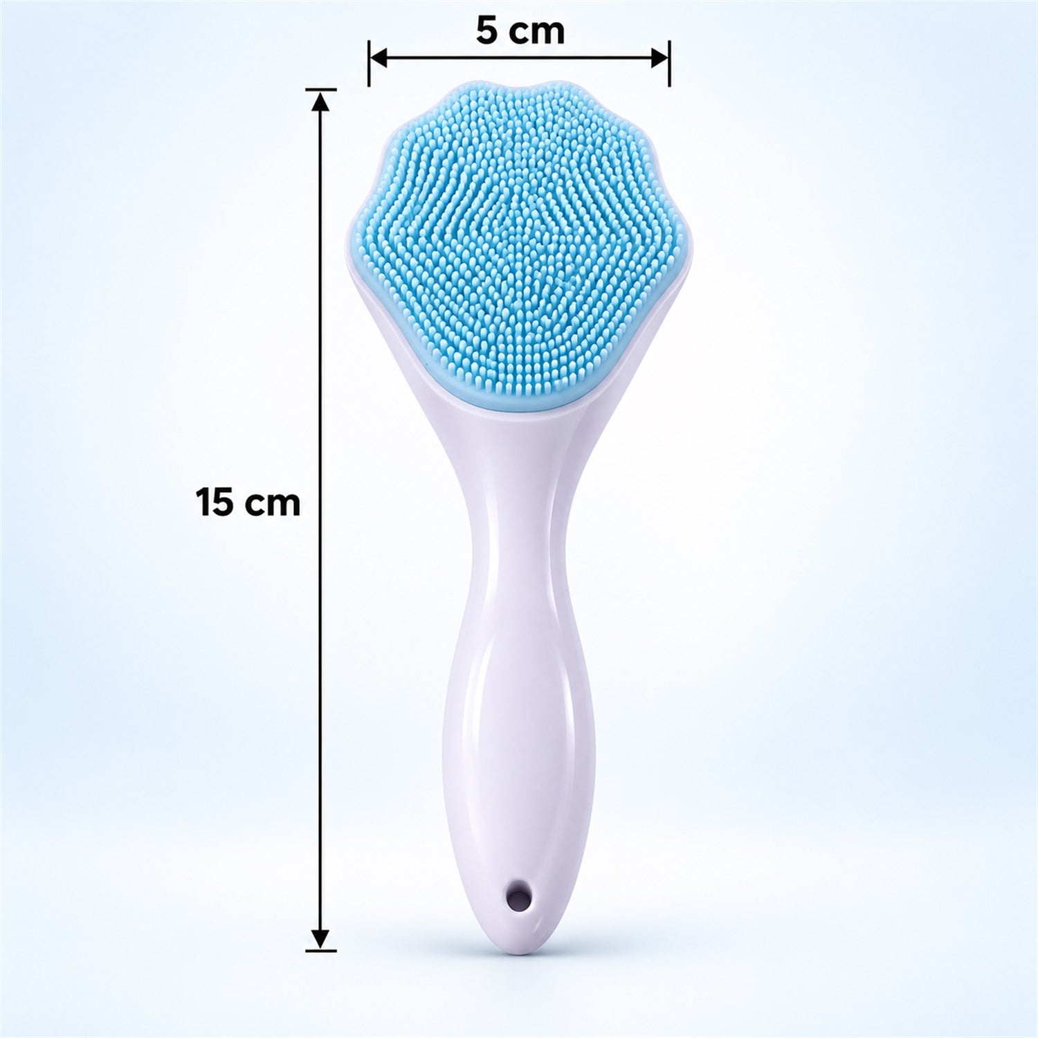 Silicone Face Scrubber Brush with Handle for Facial Cleansing & Massage (1 Pc)