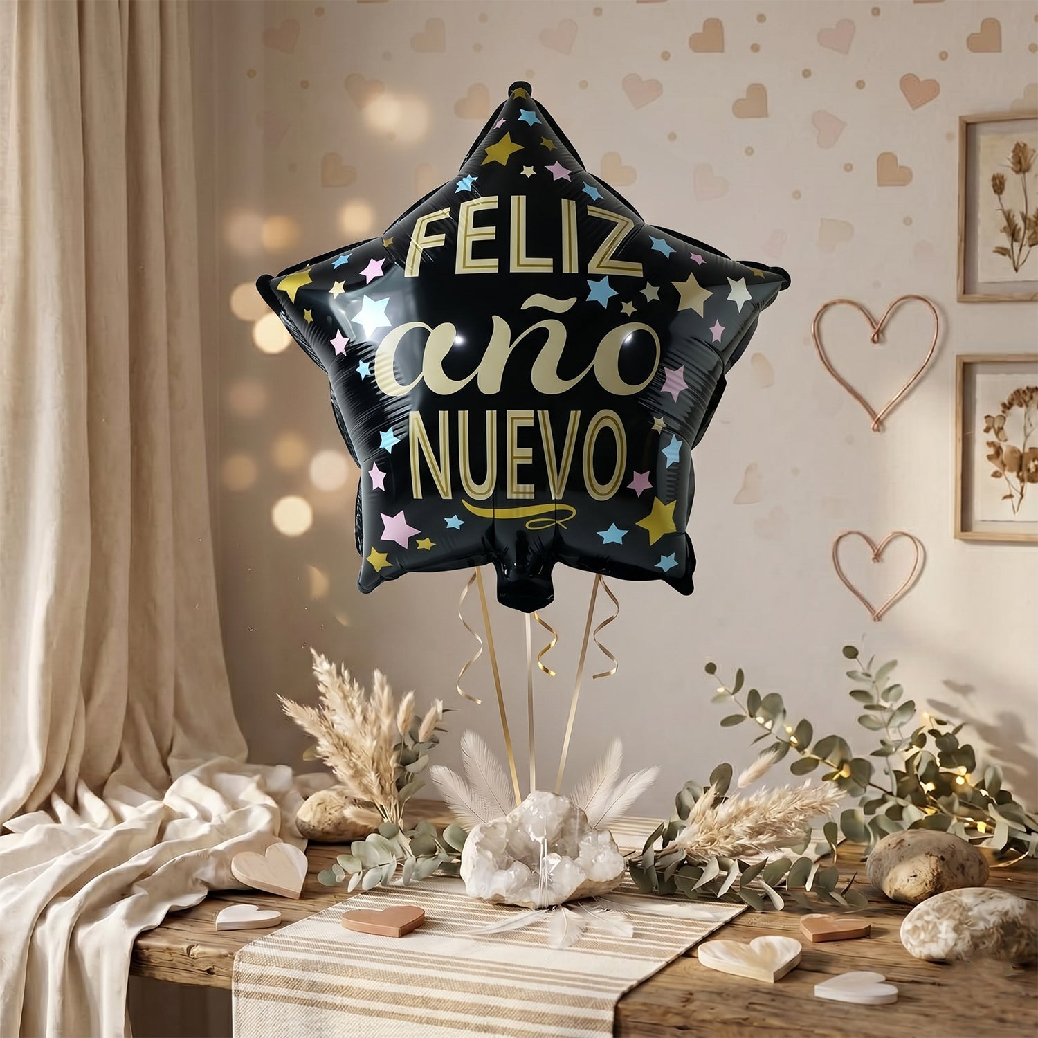 Feliz balloon star close-up