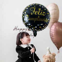 Black round balloon side view