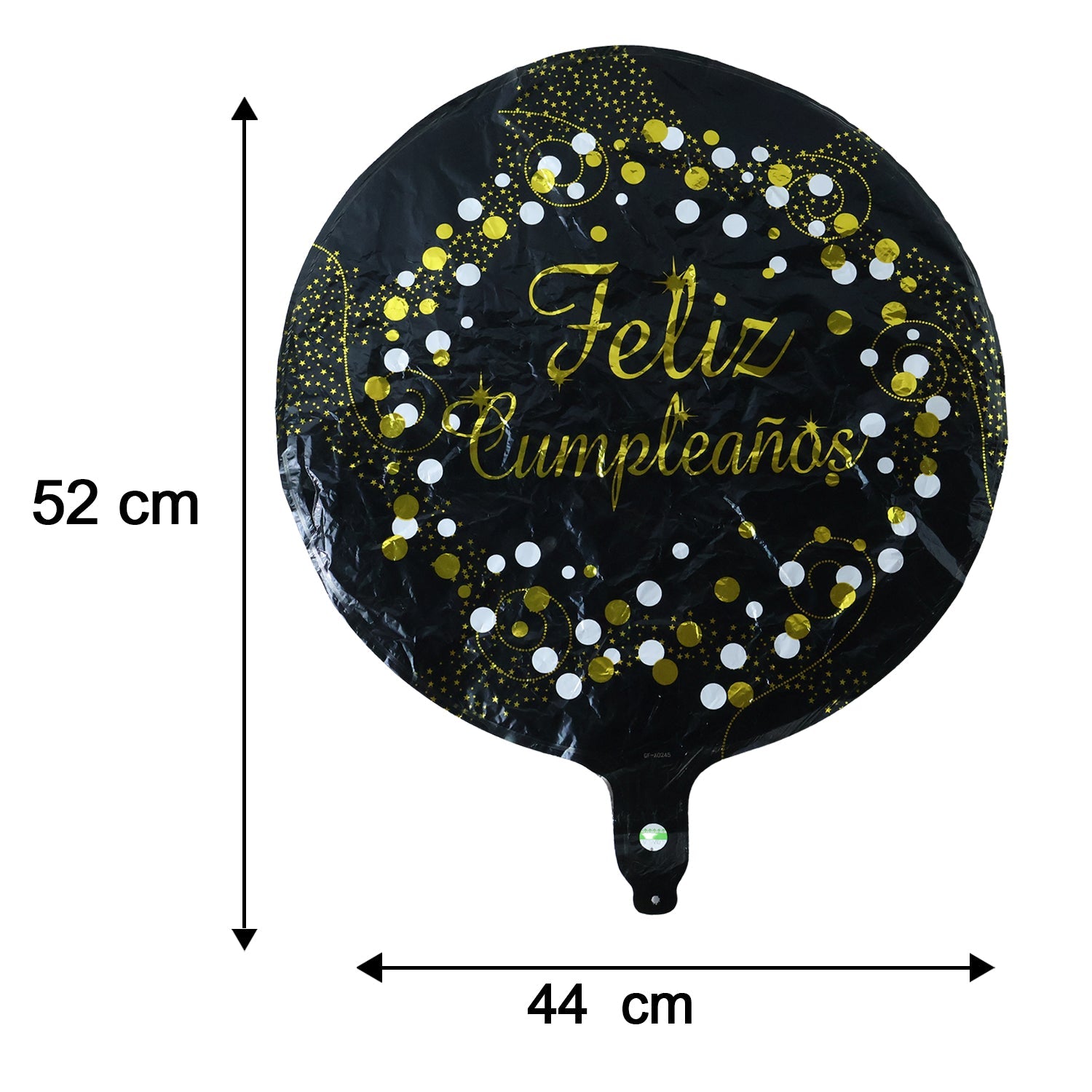Black round balloon size guide